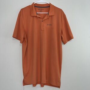 Eddie Bauer Size TL Men’s Polo Shirt Orange Gray Performance